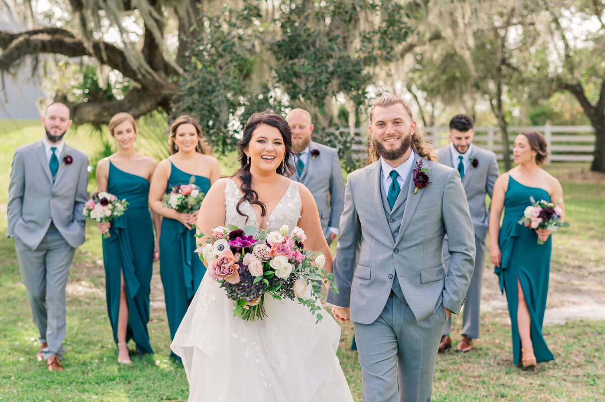 Emily & Ryan Up the Creek Farms Wedding Bridal Party | Lisa Marshall Photography