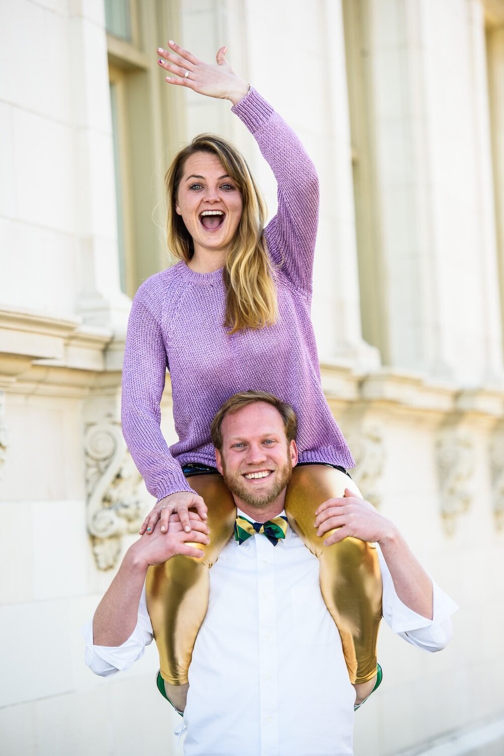 Marriage proposal fiance shows off ring