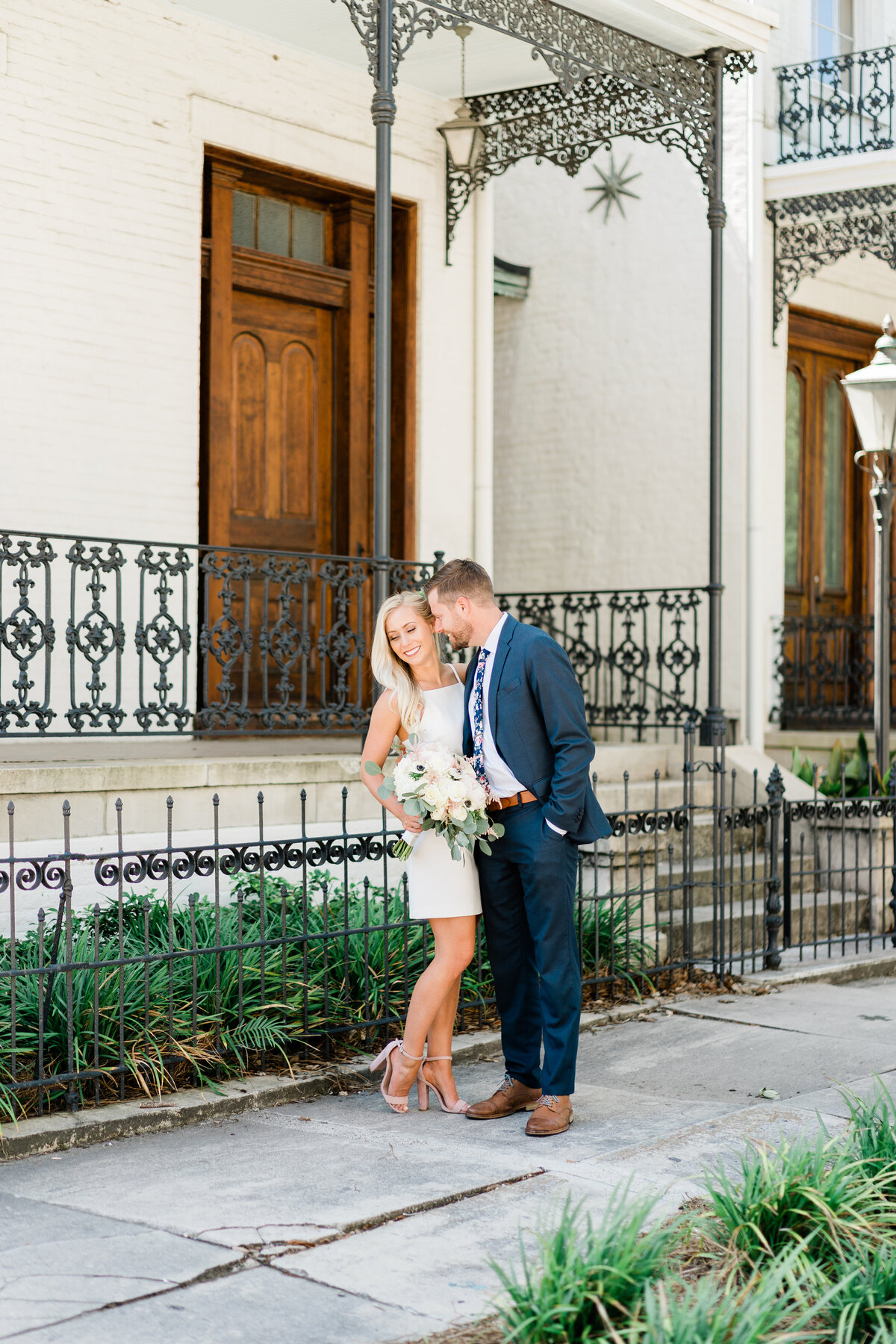 Engagement photoshoot at a historic house in Alabama