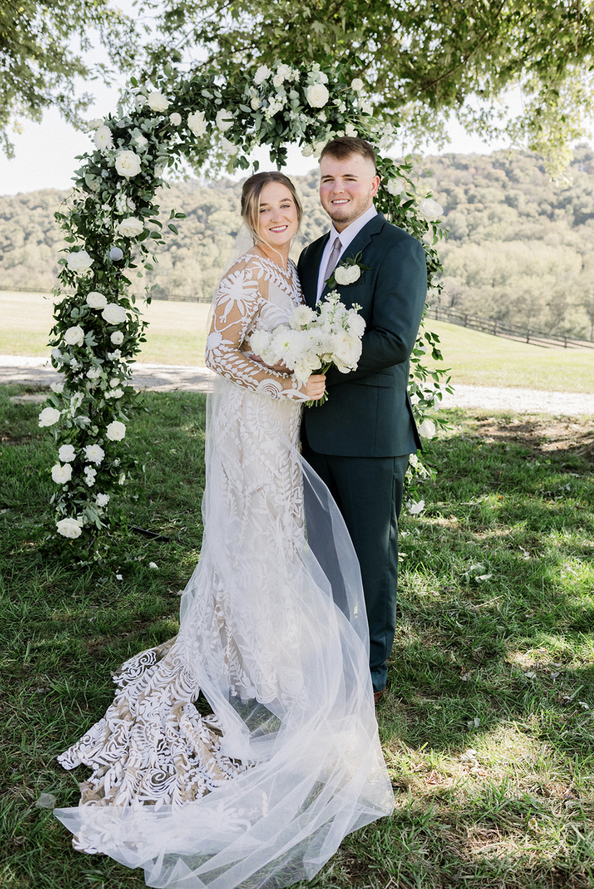 garden trellis with couple