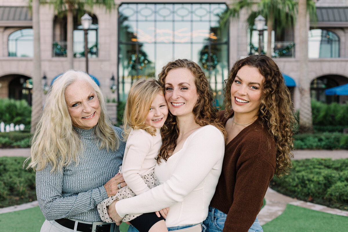 Picture of all generation of women in the family, during a Disney vacation