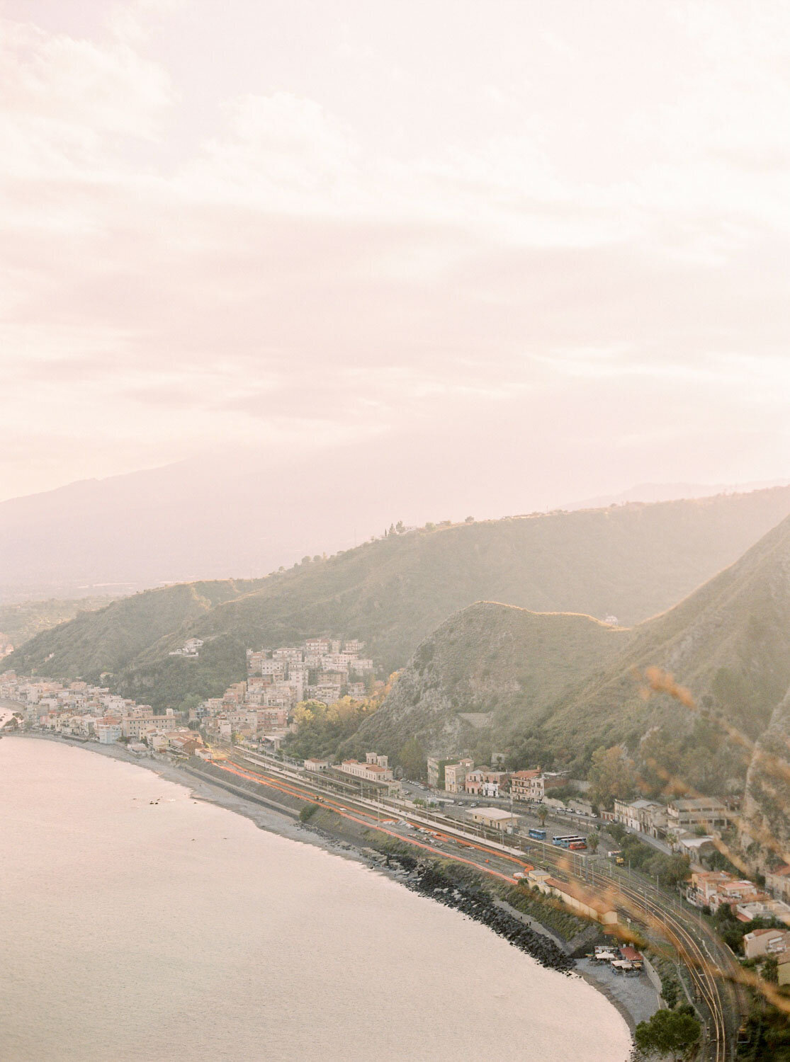 Views of the sunset of Taormina