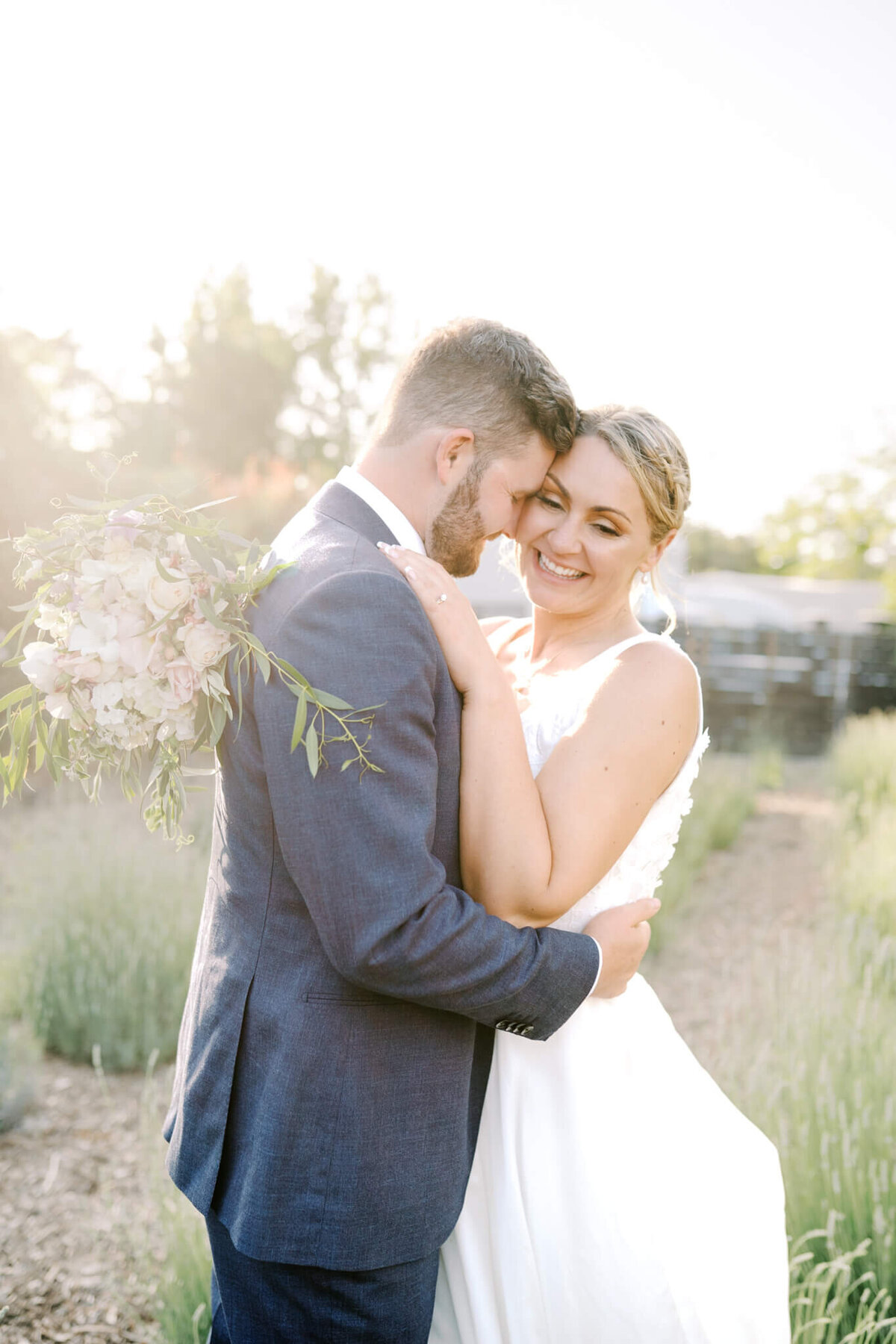 Vanessa Montano Photography – Livermore wedding couple at vineyard sunset