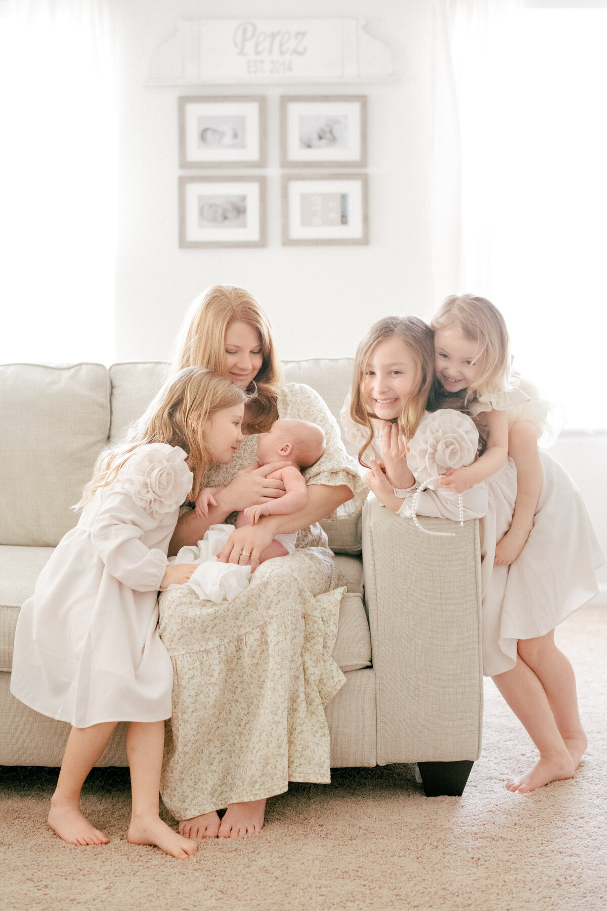 Wake forest family welcomes their 4th baby. Image by Raleigh newborn photographer A.J. Dunlap Photography.