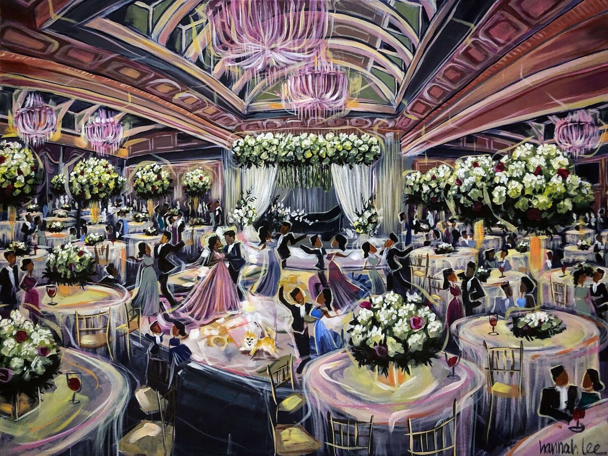 Live Wedding Painting reception at The Legacy Castle - Pequannock NJ