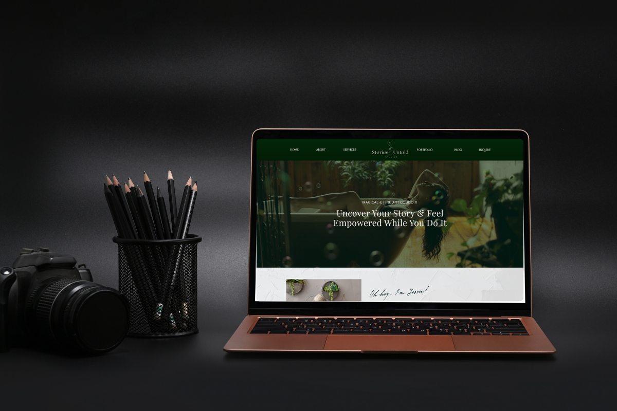Custom website design for Stories Untold Studios, a Boudoir Photography in Massachusetts