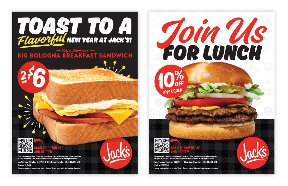 Jacks | Restaurant | Flyers | Graphic Designer | Van Curen Creative