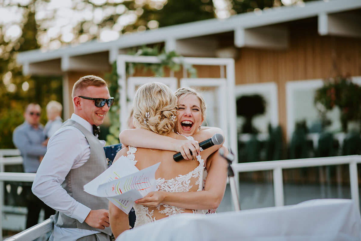 Couple during golden hour at their Roerts Creek wedding on the Sunshine Coast B.C