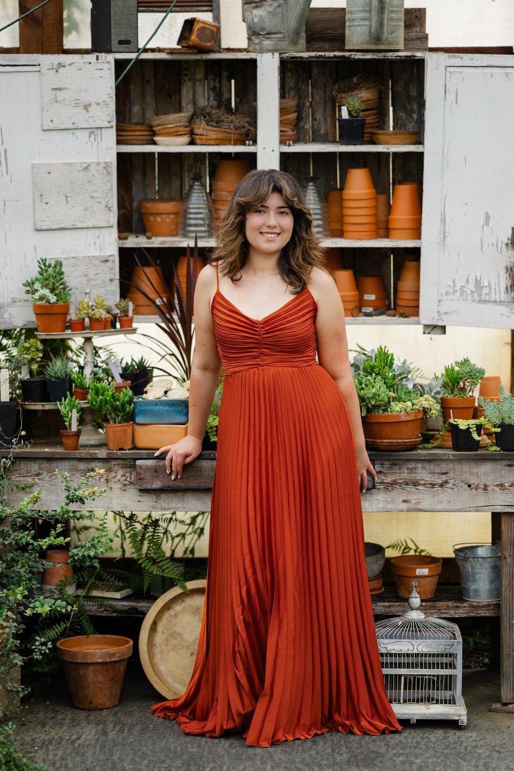 nursery senior portraits in formal dress