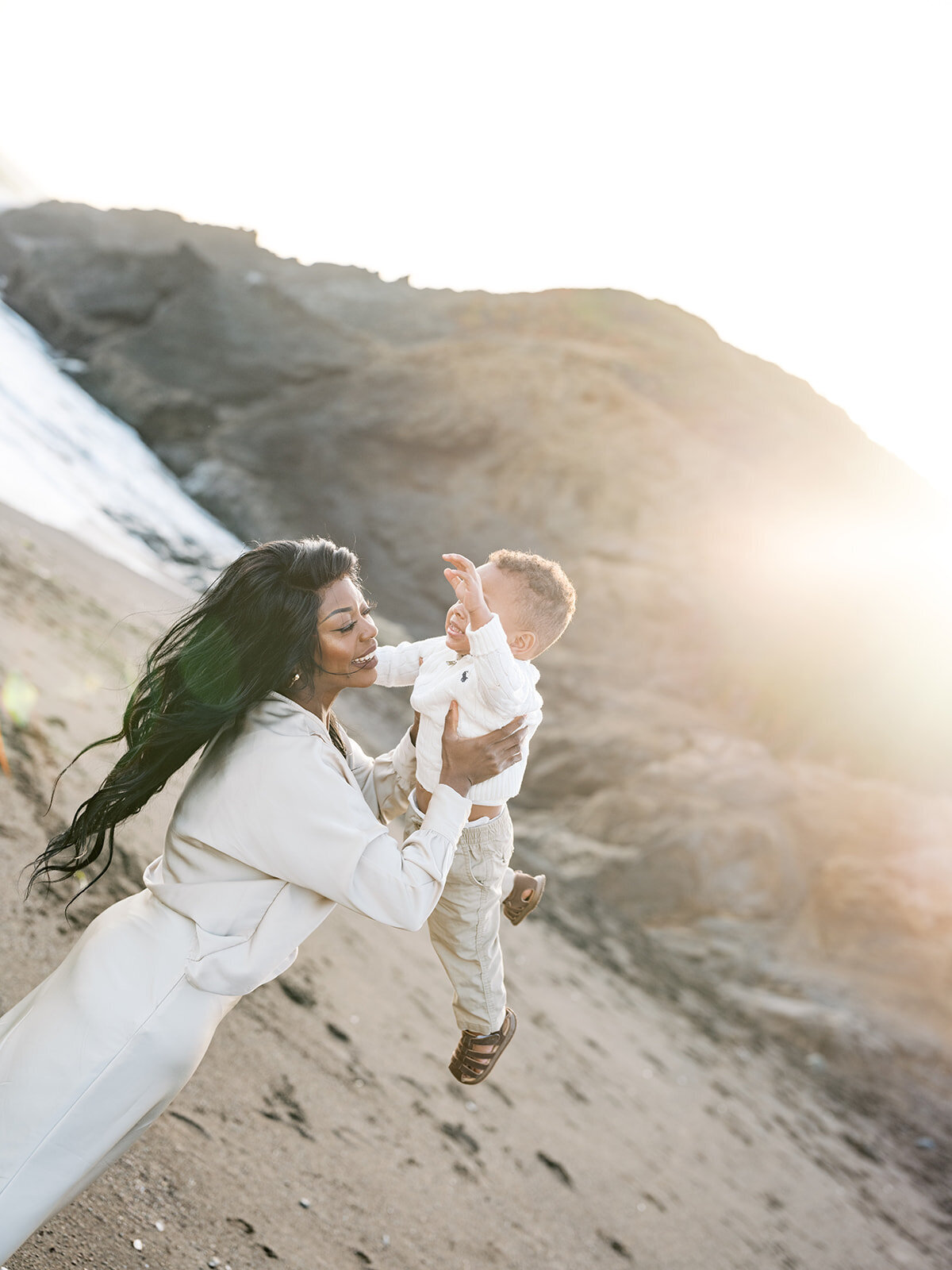 Marin Headlands family photography Rodeo Beach golden hour session