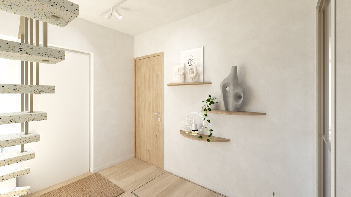 interieurontwerp-design-modern-beige-wood-hout-wit-inkomhal 2