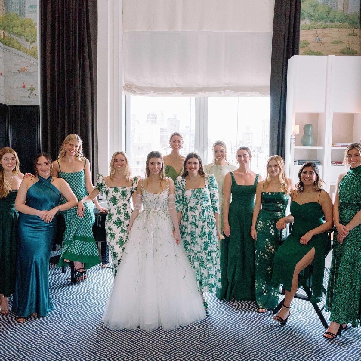 erica-renee-beauty-hair-and-makeup-duo-traveling-team-NYC-bride-green-bridesmaids-dresses-mismatched-modern-bridal-beauty-carlyle-hotel-NYC-over-the-moon-bride