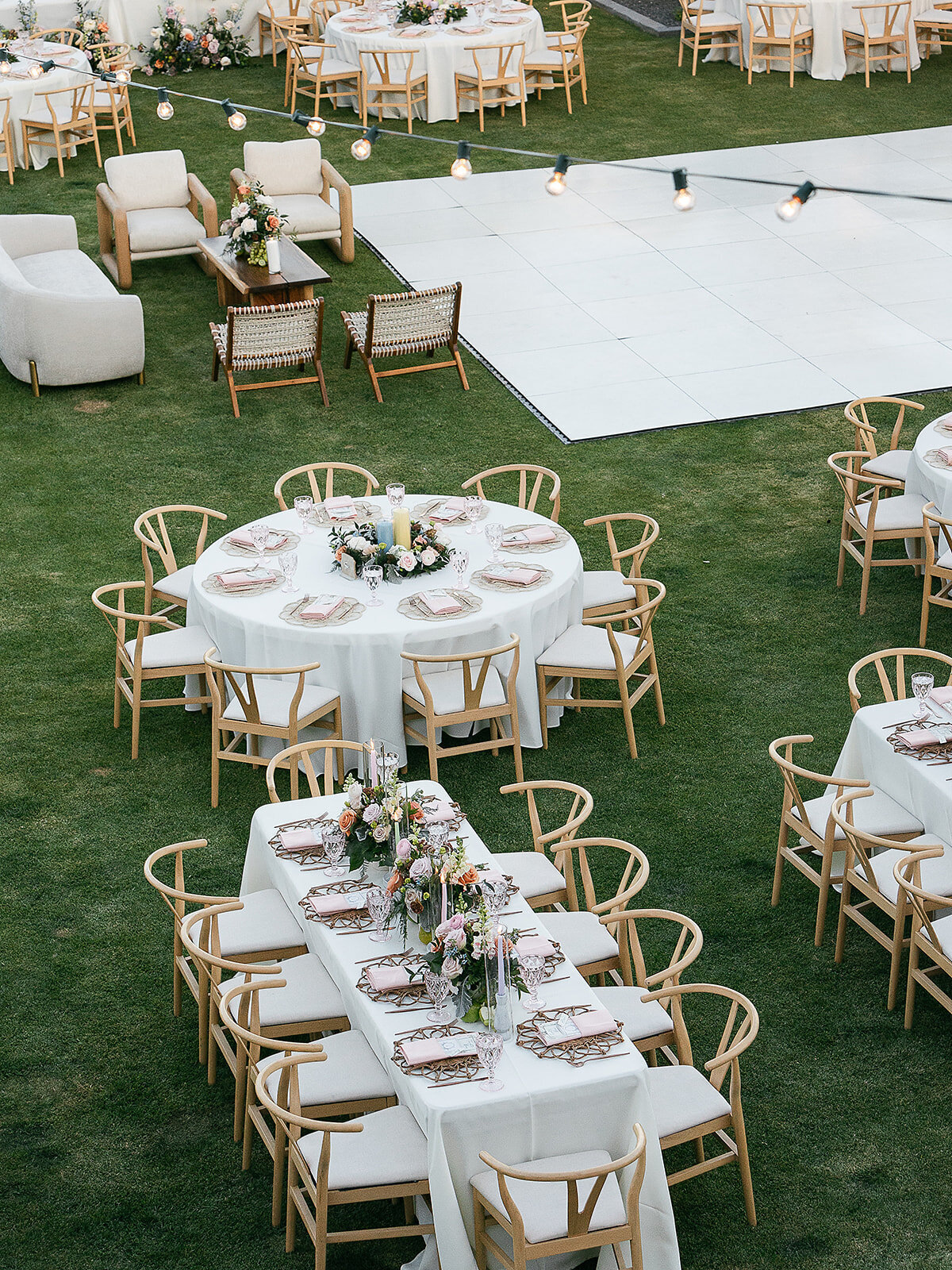 Pastel wedding reception estate arizona