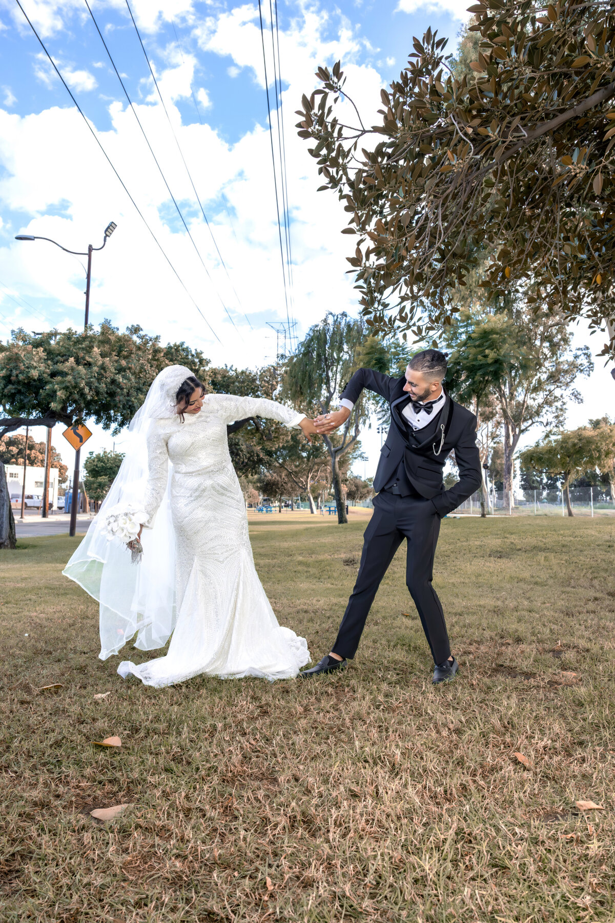 Bride Smiling at Groom – Romantic Arabian Wedding in Los Angeles