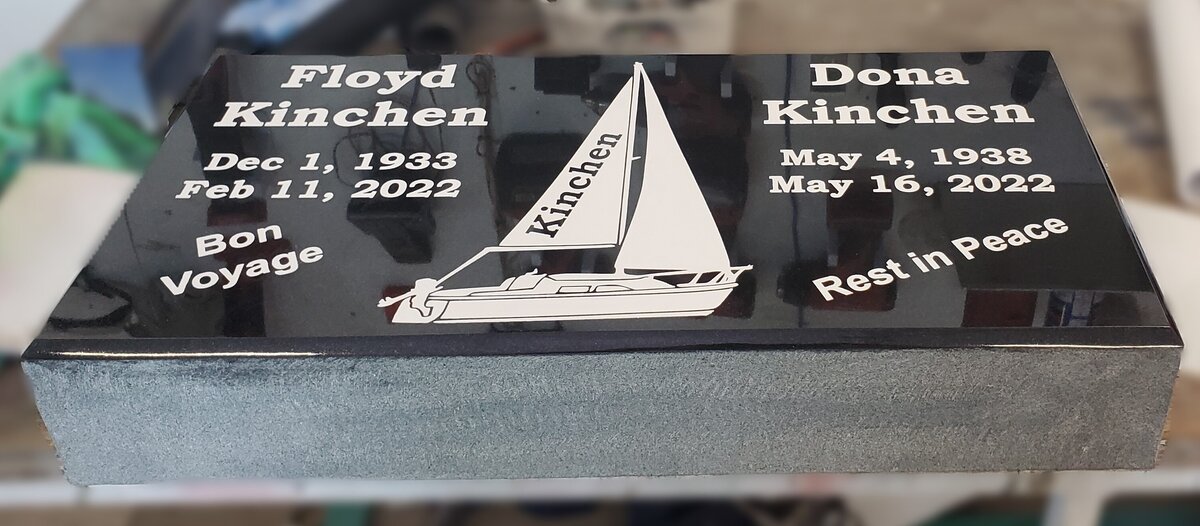 flat headstones custom sailboat engraving alberta