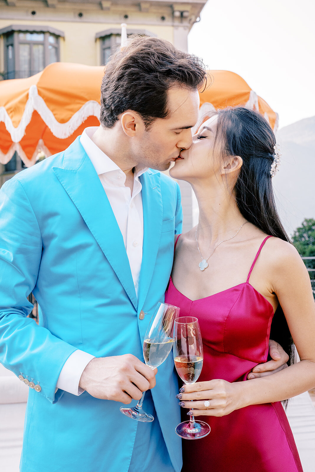 Engagement session at Grand Hotel Tremezzo on Lake Como in Italy photographed by Lake Como Photographer