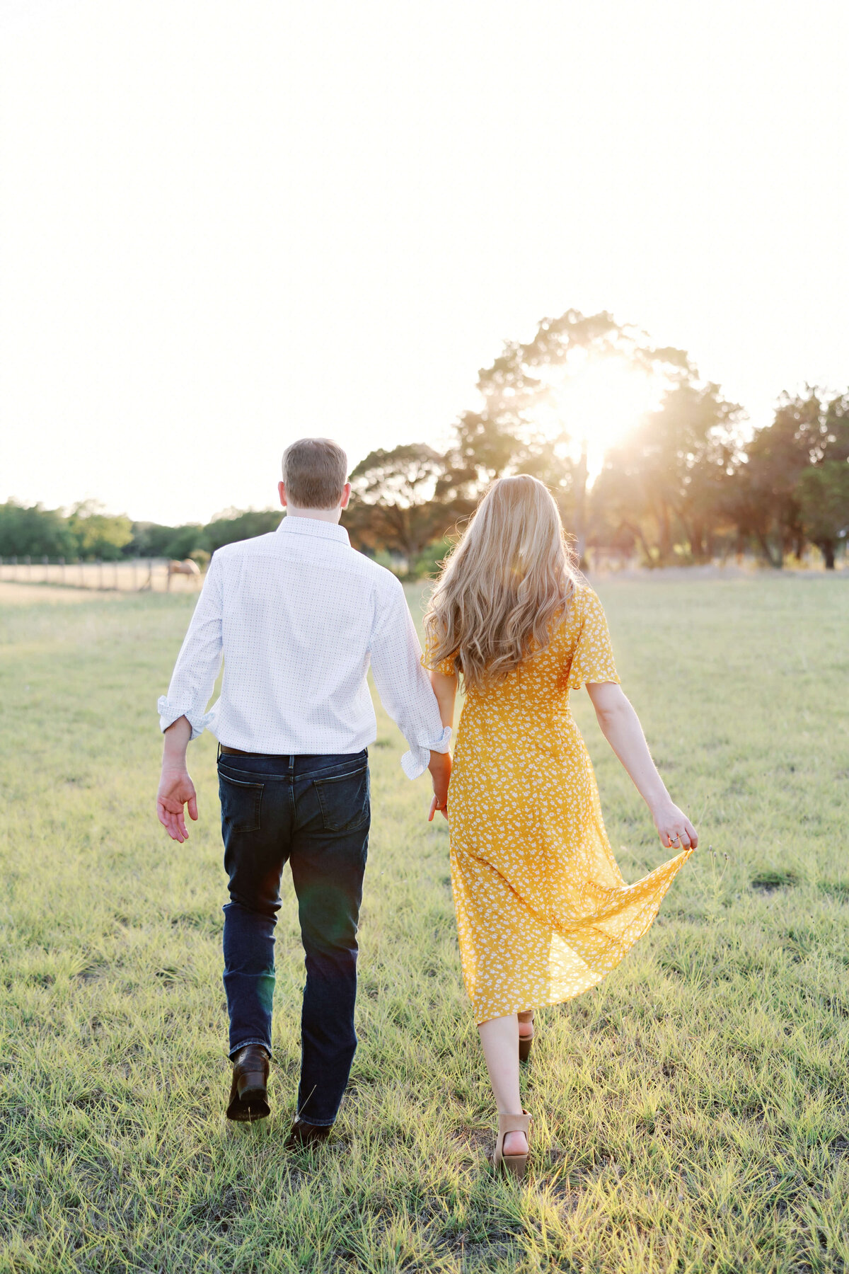 Golden hour engagement session at Brushy Creek