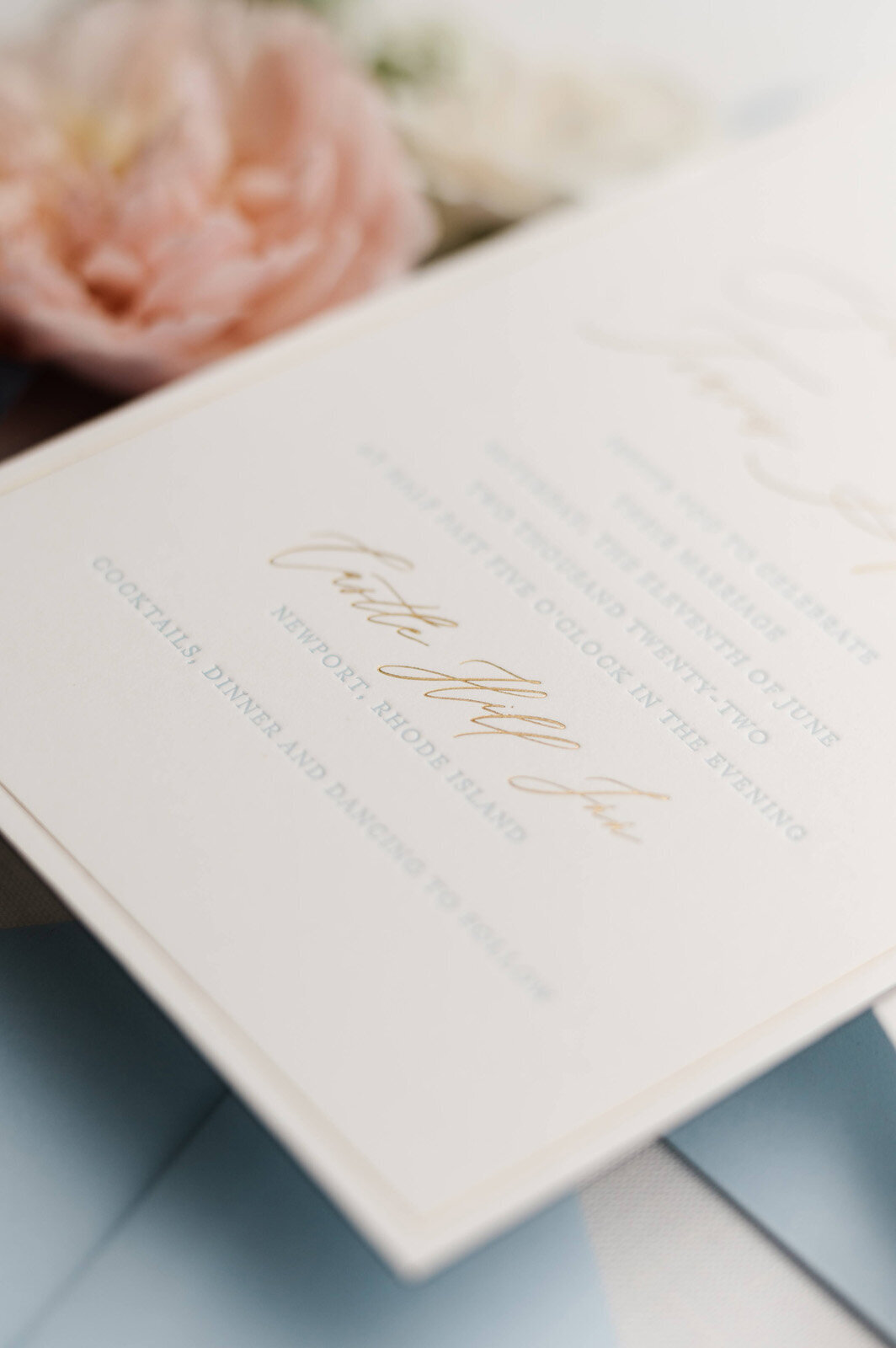 Kate-Murtaugh-Events-spring-letterpress-invitations-stationery-gold-Newport-RI-Castle-Hill-Inn-wedding-planner