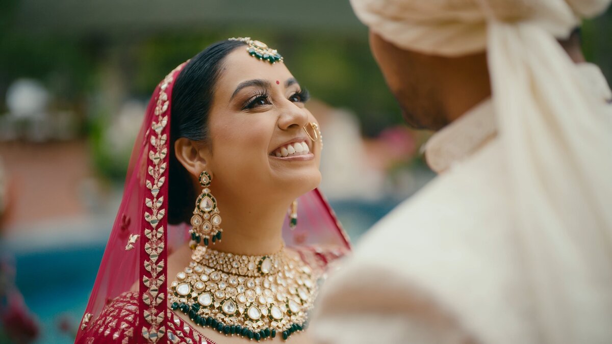 Indian bride smiling