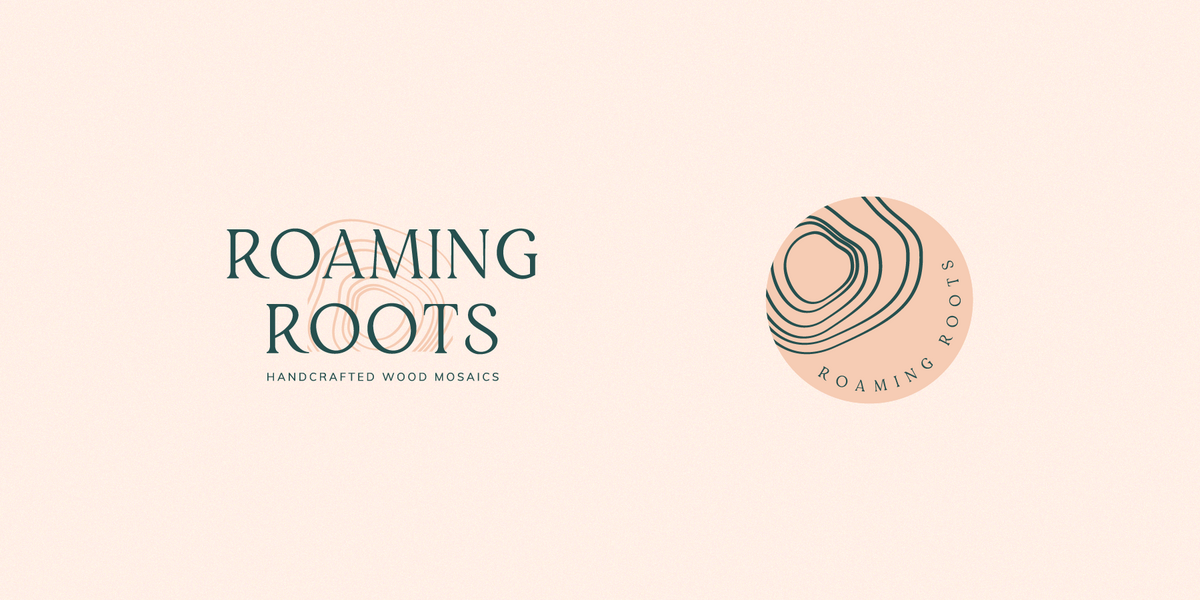 Logo design for wood wall art mosaics brand Roaming Roots