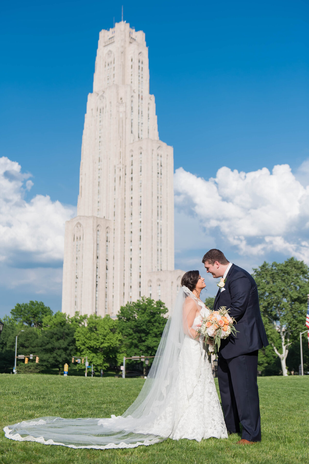 summer wedding at university of pittsburgh campus