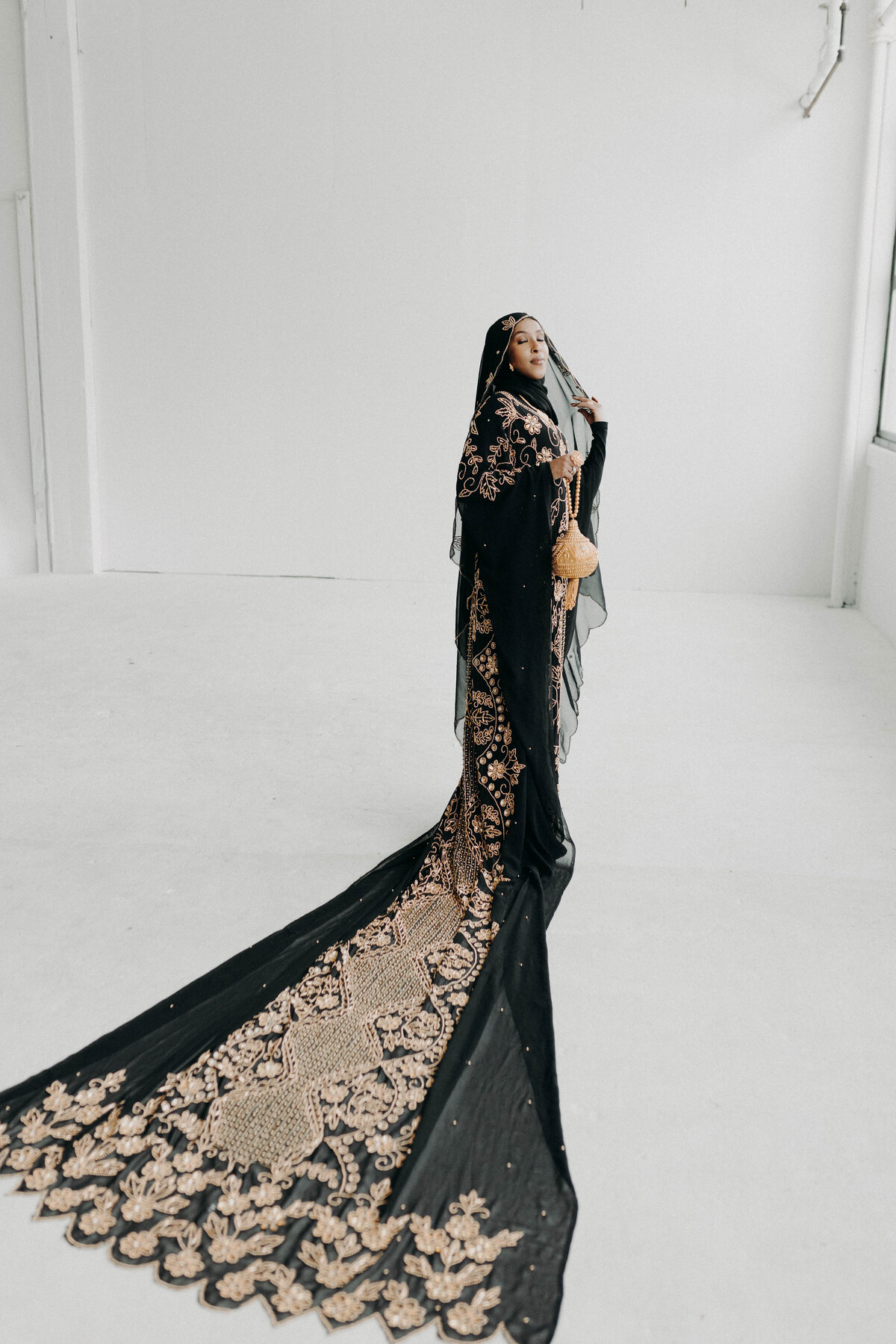 traditional somali wedding dress portrait 