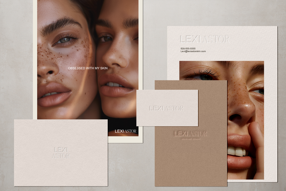 Coastal skincare brand logo mockup