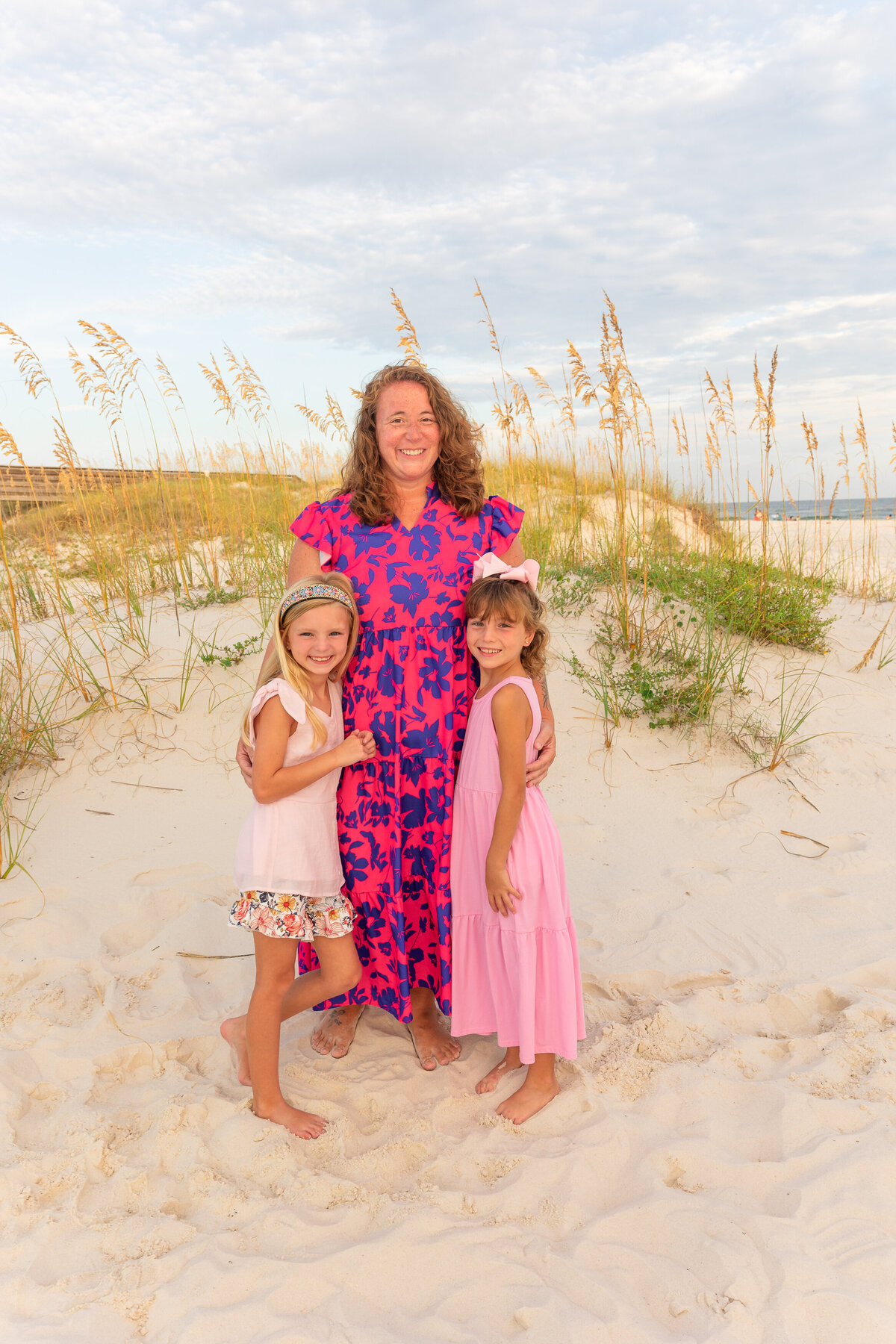 Mother and daughter picture on beach