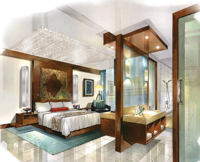 Luxury hotel guest room interior design