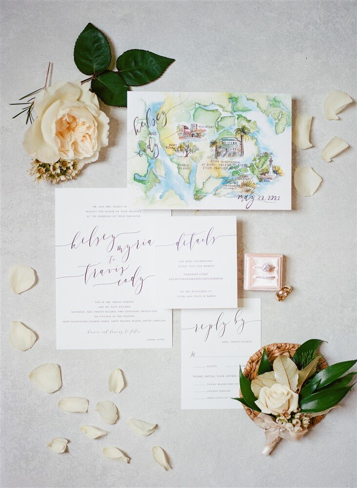 Beaufort South Carolina Wedding  | Agapae Oaks Wedding  | Trish Beck Events | HIlton Head Wedding Planner | Southeast Wedding Planner |  Meredith Ryncarz Photography |  Invitation Suite