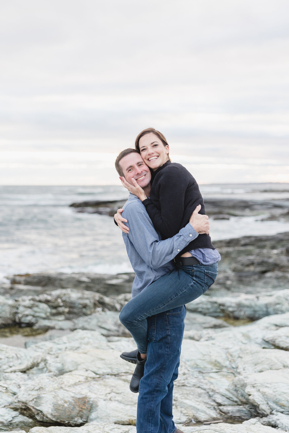 Joyful engagement session Newport Rhode Island