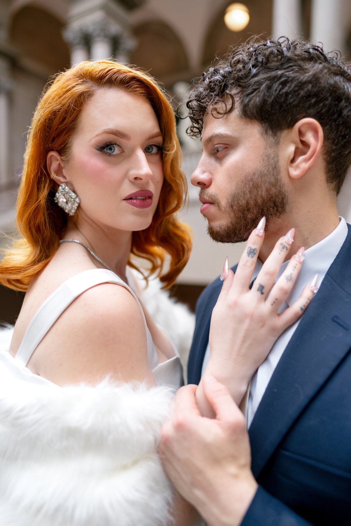 Berlez-Aspen-Avenue-Chicago-Wedding-Photographer-Glam-Atelier-Clair-De-Lune-Vintage-Bob-Mackie-Sheer-Beaded-Gown-Luxury-Engagement-Art-Institute-of-Chicago-South-Garden-73