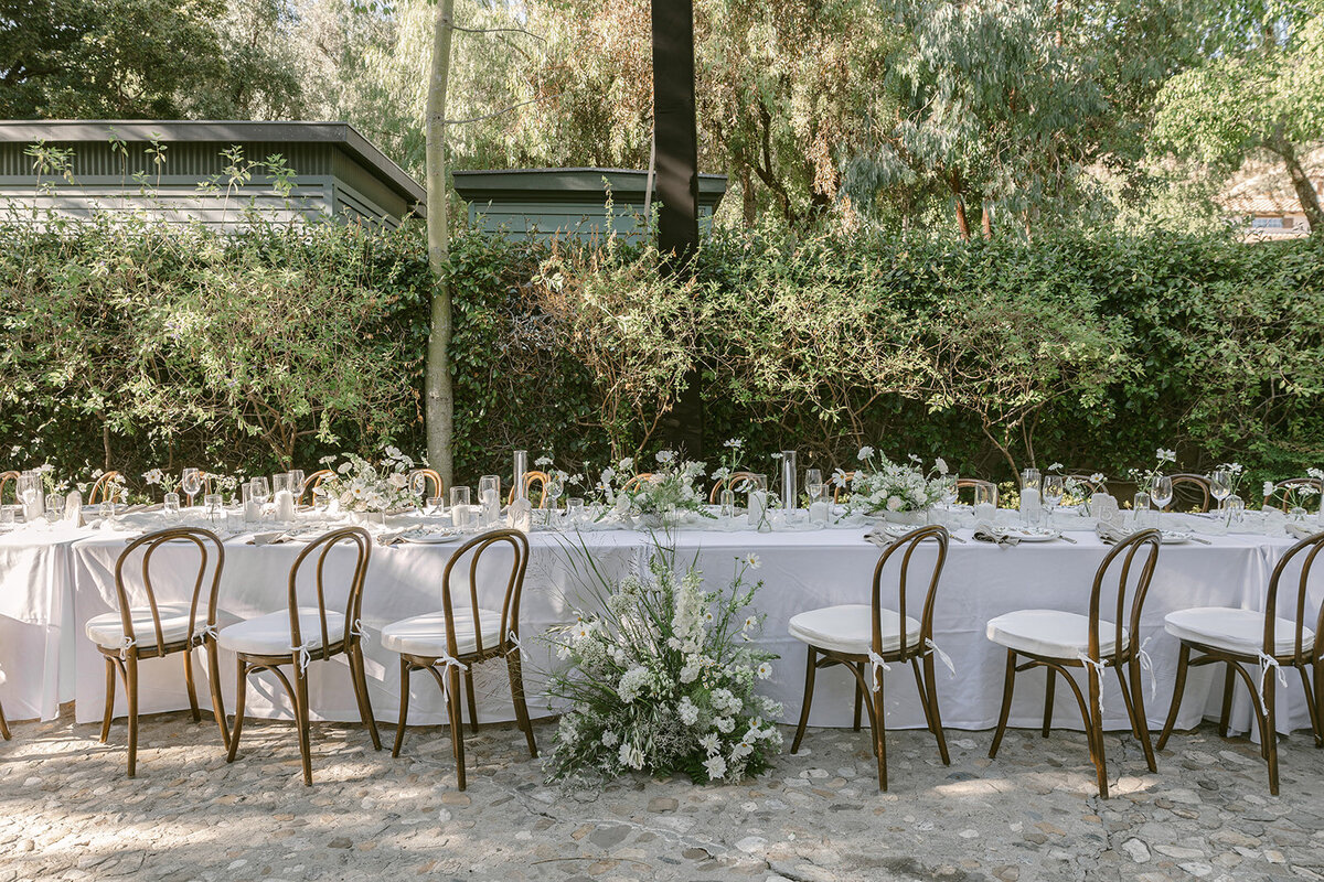 Romantic White and Minimal Wedding Tabletop. Italian Inspired at Hummingbird Nest Ranch