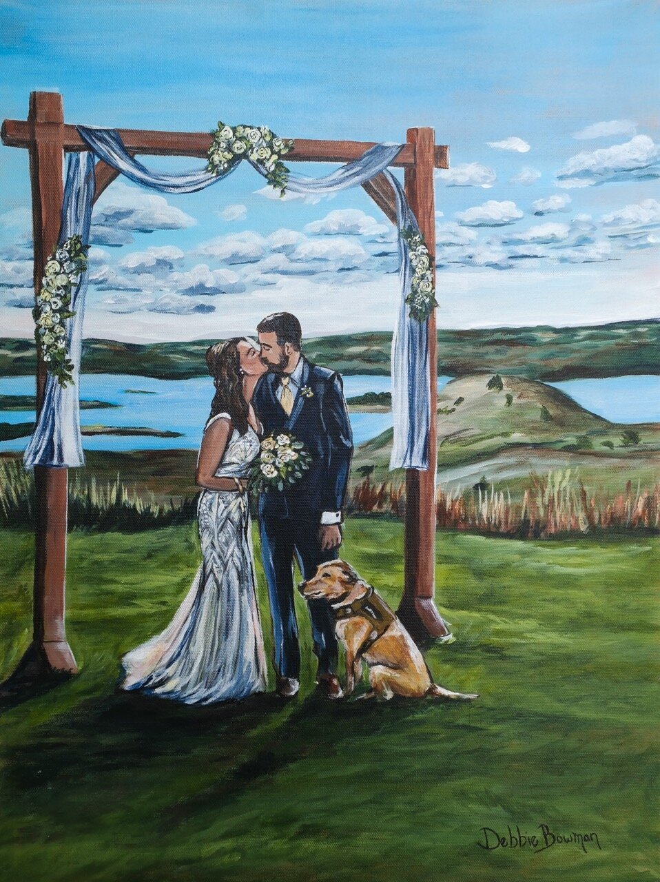 South Dakota wedding painted by Debbie Bowman Art