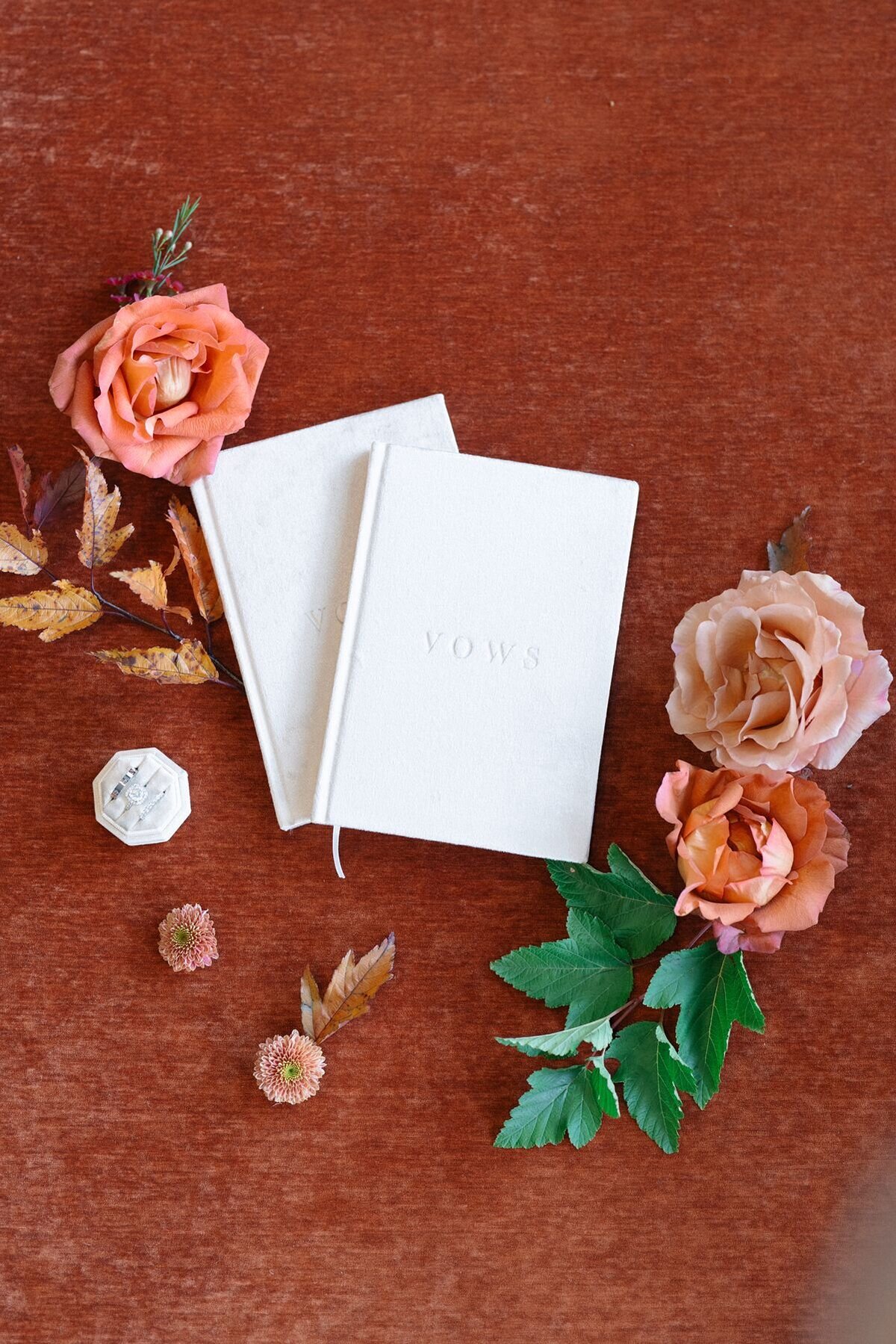vow booklet flat lay
