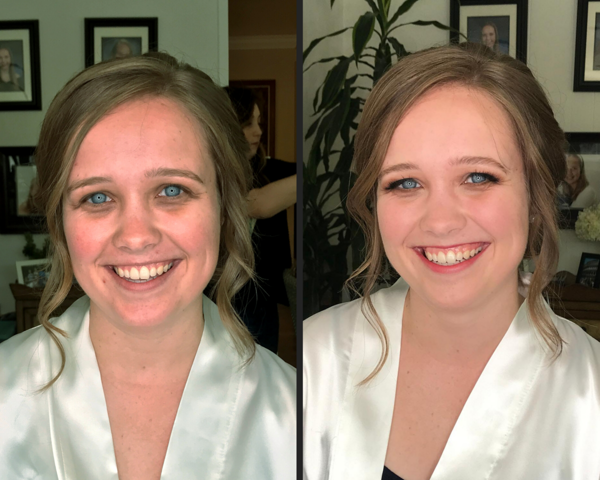 before and after makeup - bride