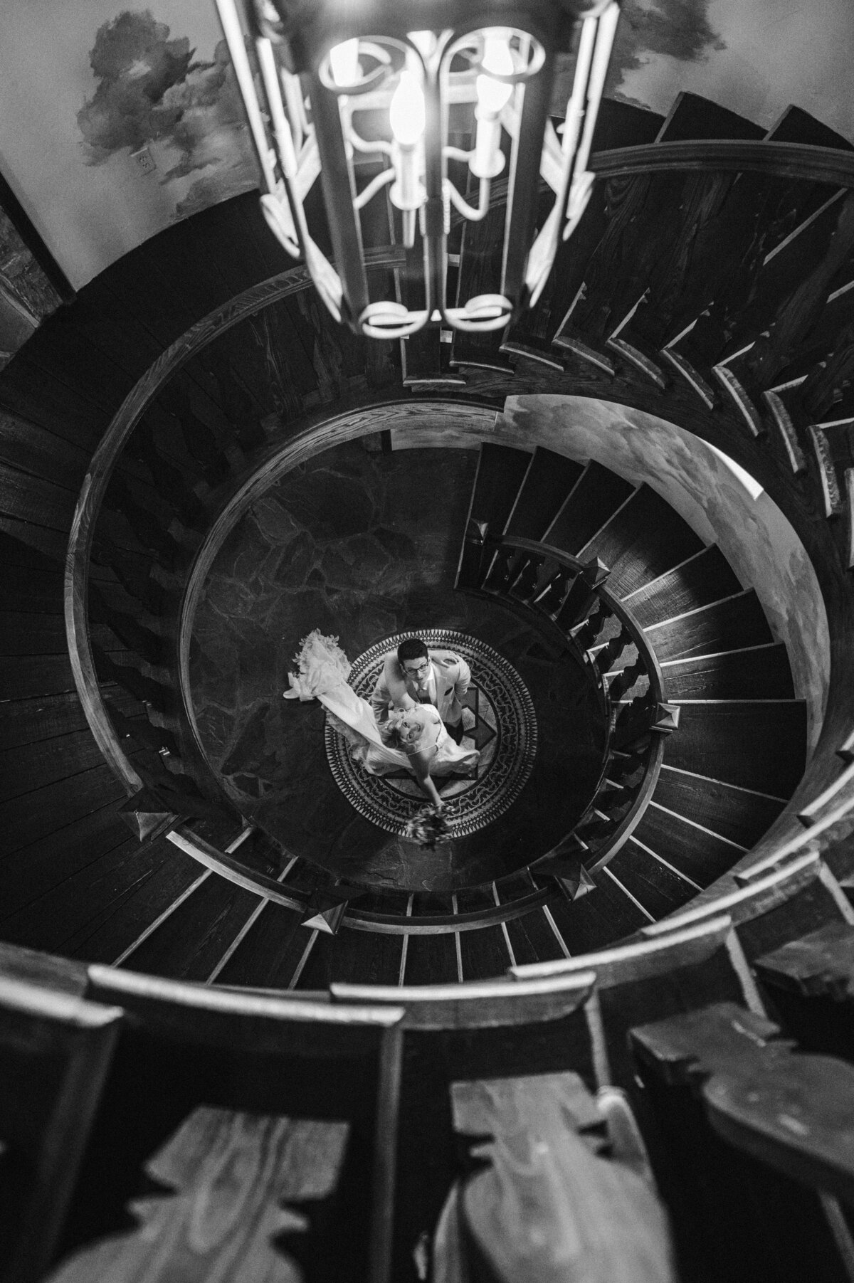 Asheville-Castle-Ladyhawke-Wedding-stairs