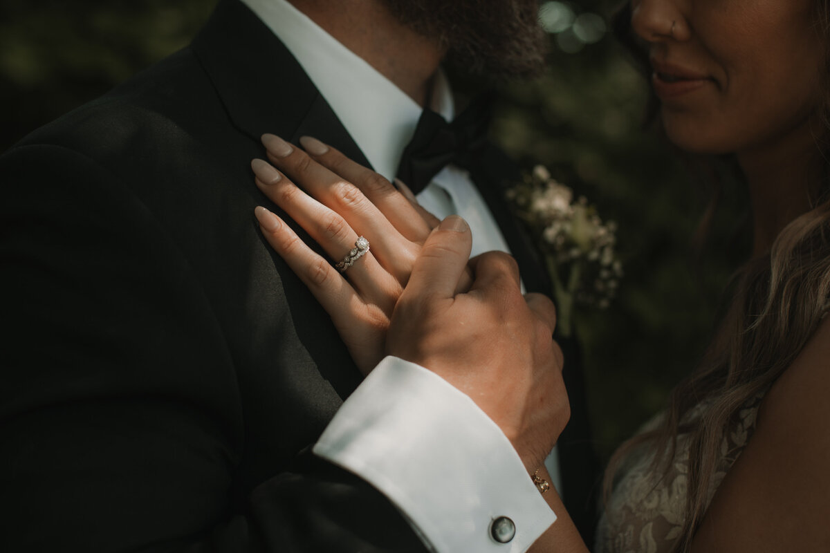 wedding couple holding hands