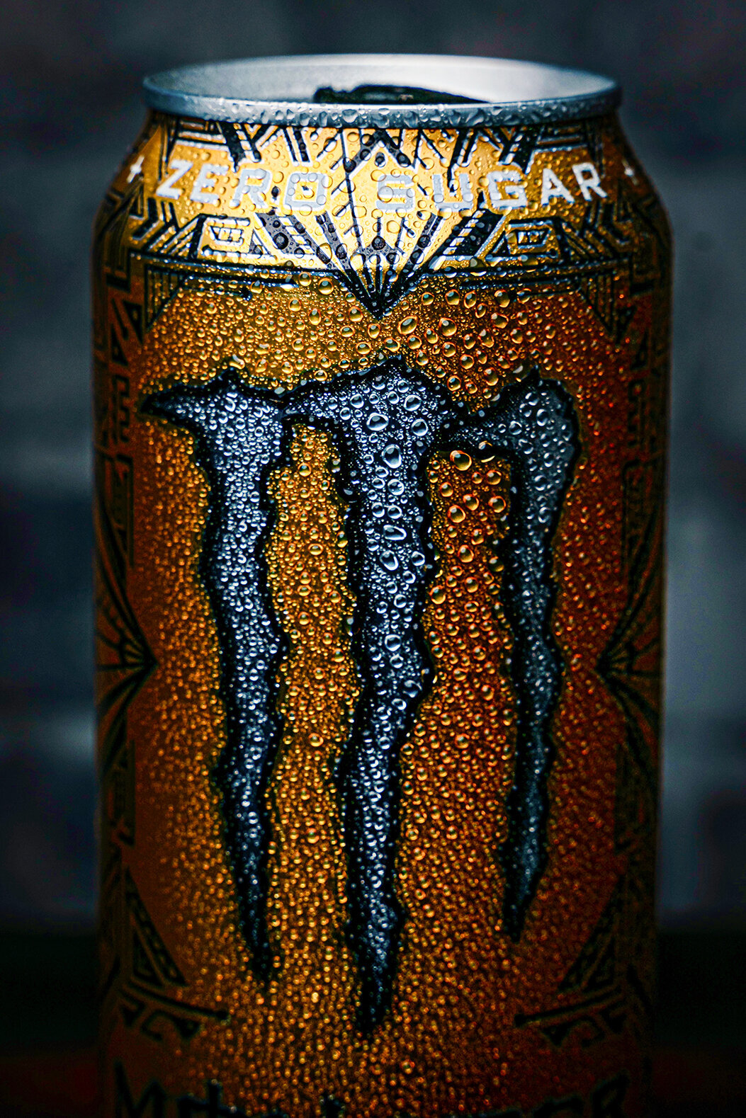 A can of Monster Energy Ultra Gold