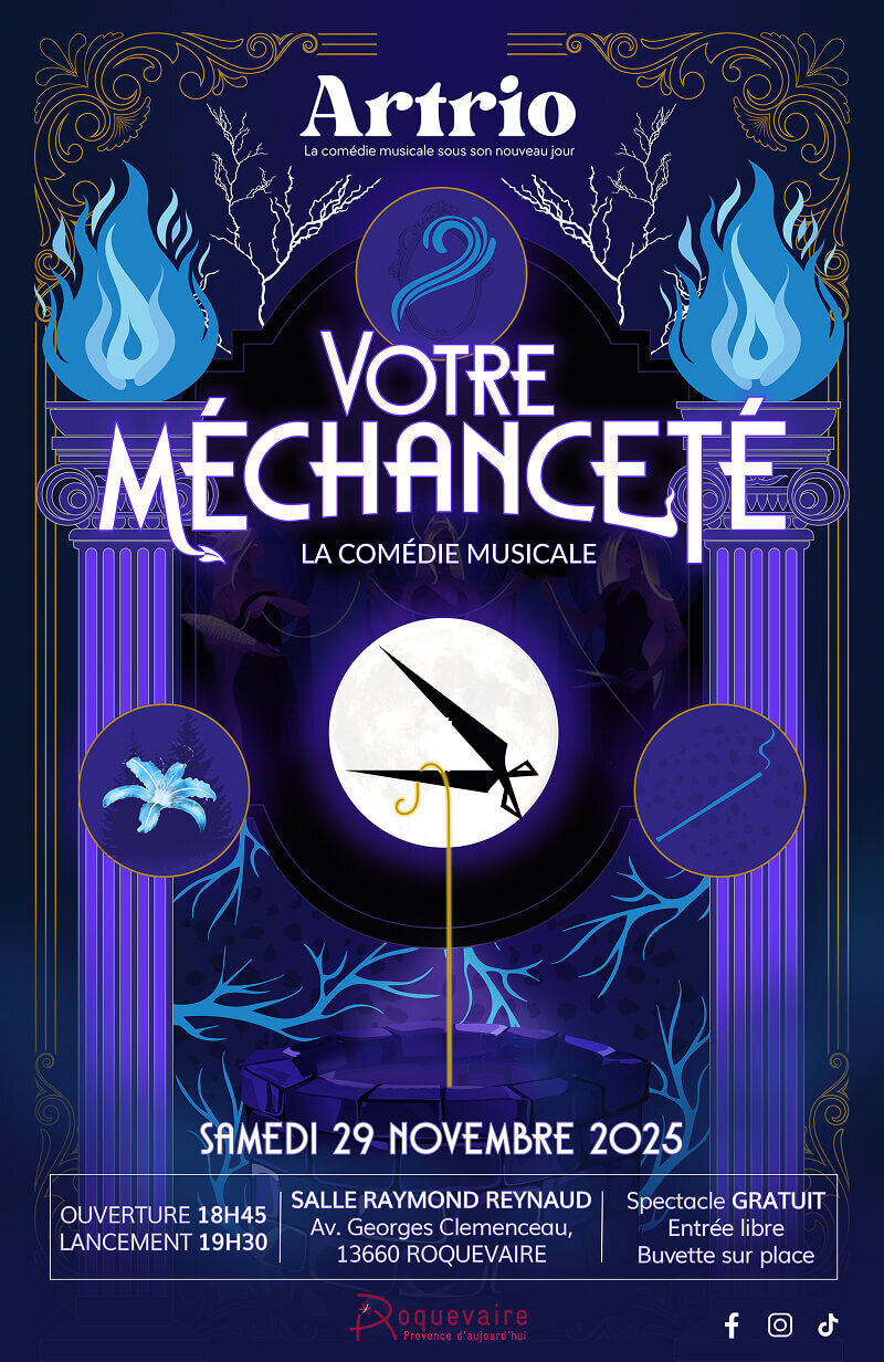 Affiche créée par Fenicia Studio pour le spectacle "Votre méchanceté" de la troupe Artrio.