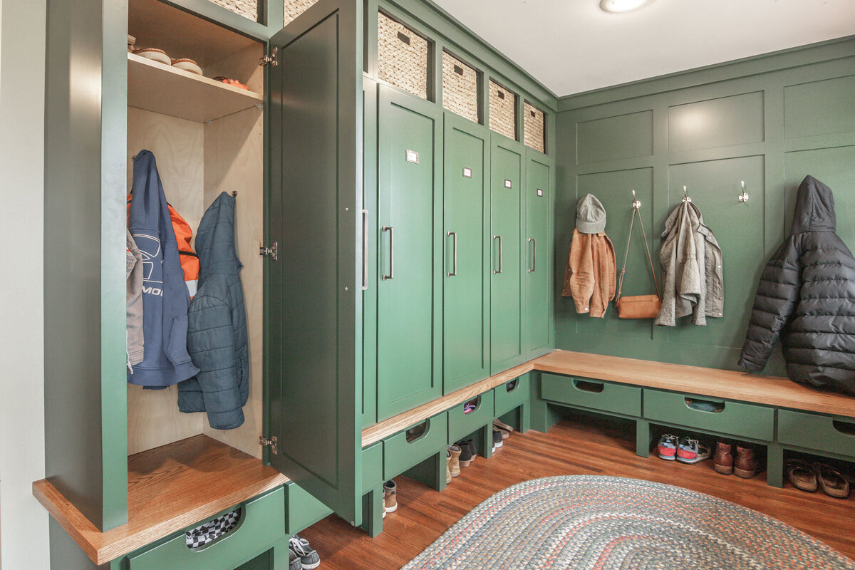 spacious mudroom design
