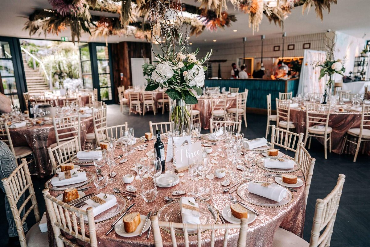Wedding breakfast at Scorrier House