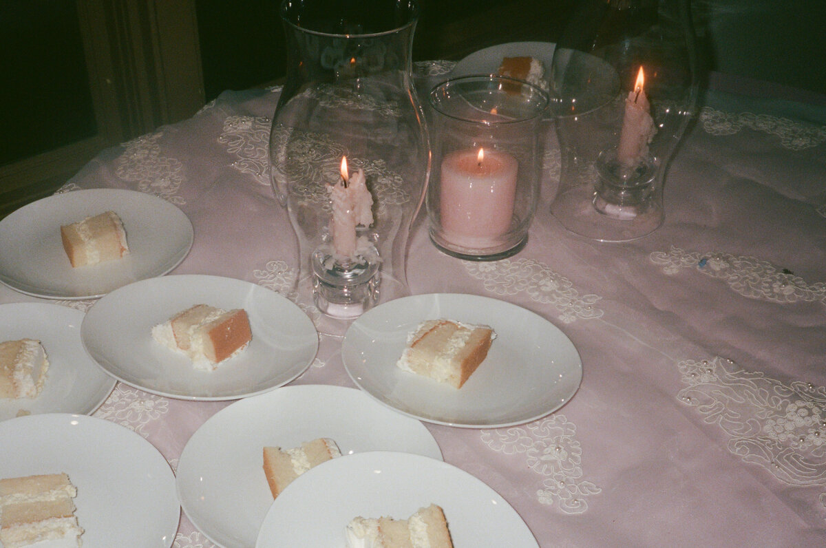 wedding cake on film