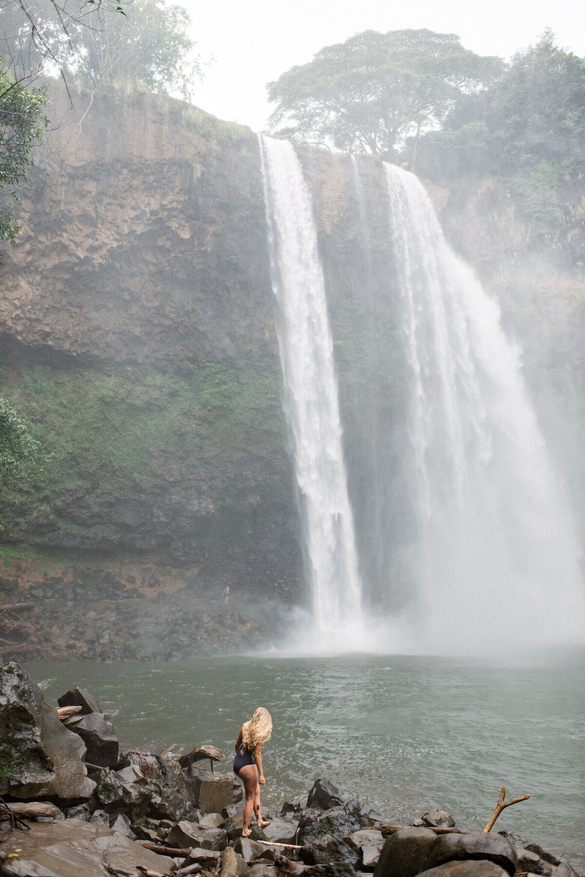 Kauai waterfall portrait
