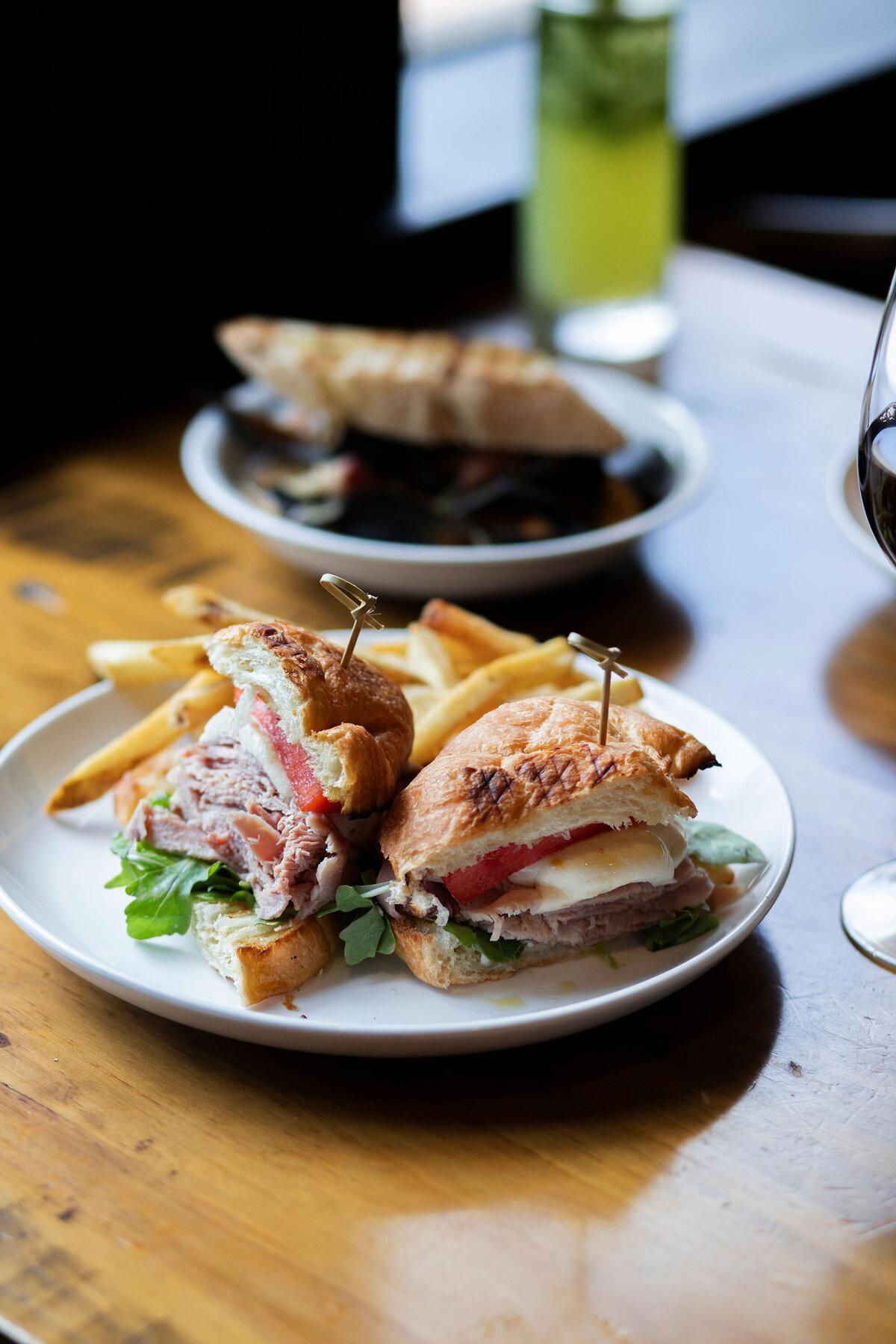 Croissant-Sandwich-On-Table