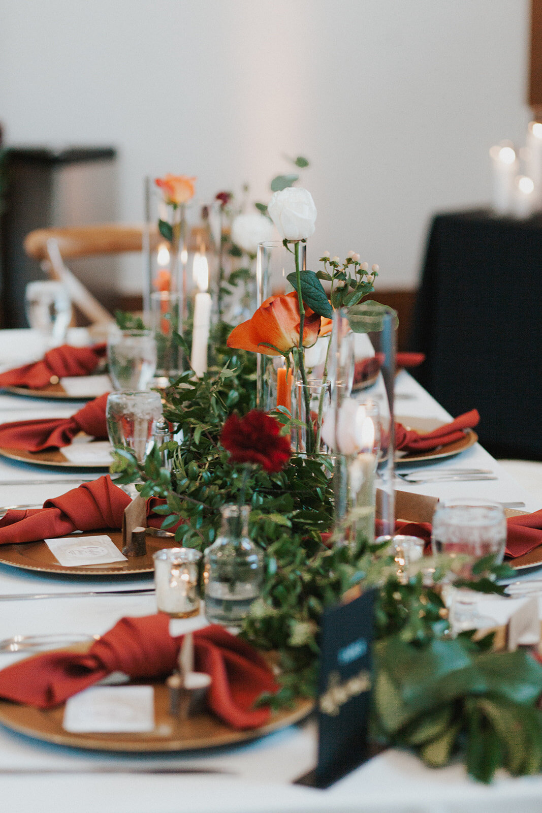 Ryan and Alana's wedding reception table set-up