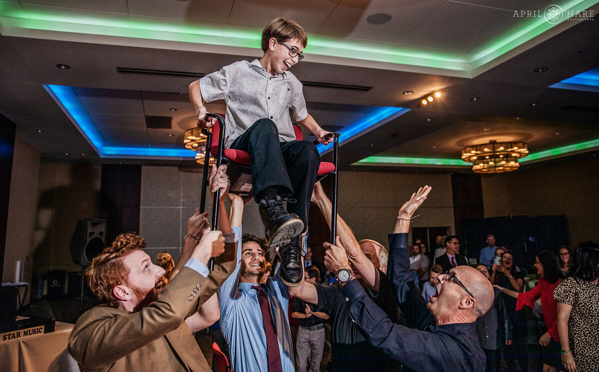 Horah Chair Dance at a Bar Mitzvah Party in Colorado