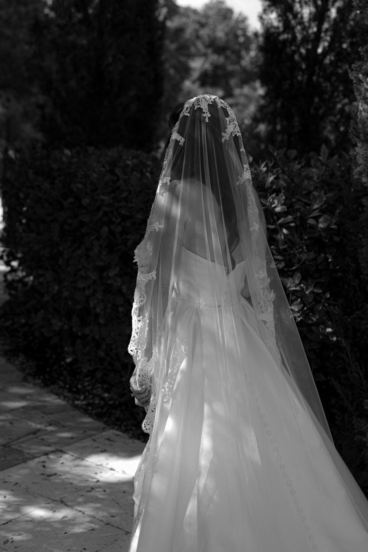 Black and white portrait at La Casa Toscana Wedding Venue Fort Myers Florida