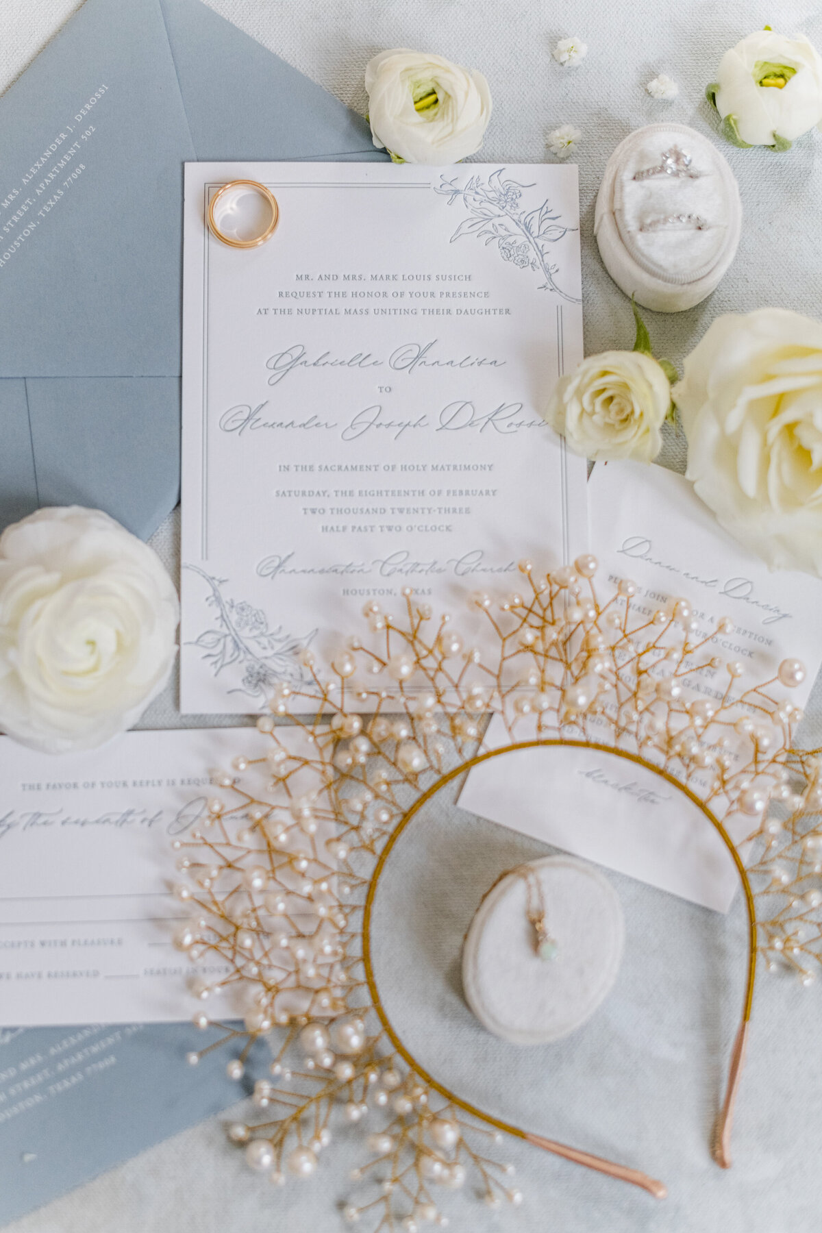 Blue-embossed-wedding-invitation-suite