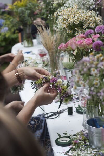 centerpiece workshop, activities, flower crowns, norcal 